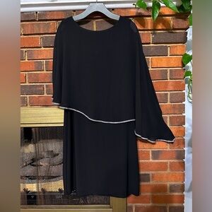 Prelude dress with sheer overlay accent of silver size Large excellent